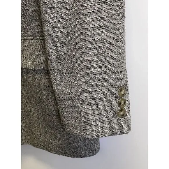 Bert Pulitzer Sport Coat Mens 44S Gray Melange 100% Pure Silk Tweed‎ Blazer